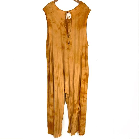 Open Hands by Kantha Bae Hippie Golden Yellow Tie Dye Dream Jumpsuit Free Size - Picture 7 of 15